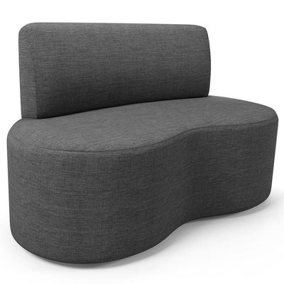 Sofá 2 Lugares Orgânico Para Sala De Estar Living Larissa L02 Linho Cinza Escuro- Lyam Decor
