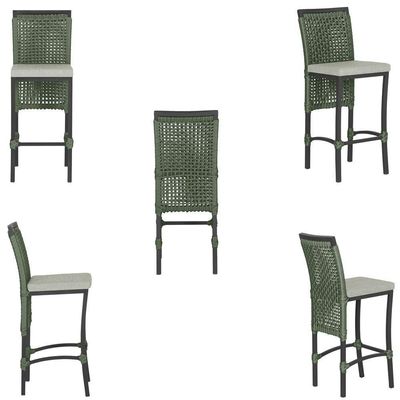 Mesa Bistrô Com 2 Banquetas Roma Preta Corda Náutica 3 Trama Verde