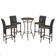 Mesa Bistrô E 4 Banquetas Roma Marrom Corda Estofado 9 Trama Preto