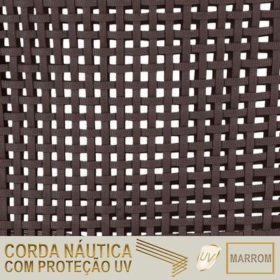 Espreguiçadeira Catar Corda Em Náutica Jardim Alumínio Trama Marrom