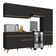 Armário Cozinha Modulada Compacta 252cm Com Balcão Veneza Multimóveis Mp3762 Preto/dourado