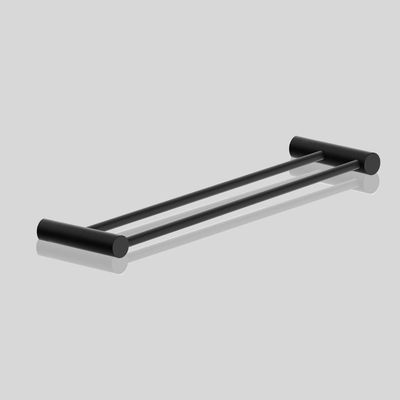Porta Toalha Toalheiro Duplo Rosto Para Banheiro Preto Fosco Orion 30cm
