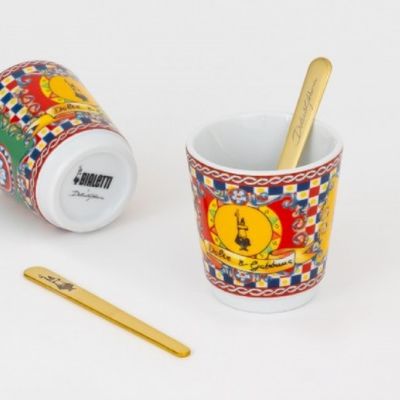 CONJUNTO BIALETTI DOLCE & GABBANA MOKA CAFETEIRA EXPRESS COM 2 XÍCARAS DE PORCELANA VERMELHO 10350501