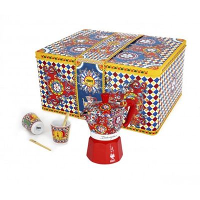 CONJUNTO BIALETTI DOLCE & GABBANA MOKA CAFETEIRA EXPRESS COM 2 XÍCARAS DE PORCELANA VERMELHO 10350501