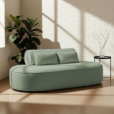 Sofá Orgânico Horizonte 3 Lugares 210cm Bouclé Verde Claro - Nexta Casa