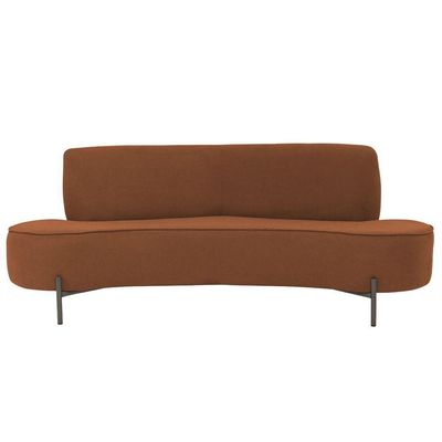 Sofá Orgânico 2 Lugares 150cm Argos Pés Titânio Linho Terracota - Nexta Casa
