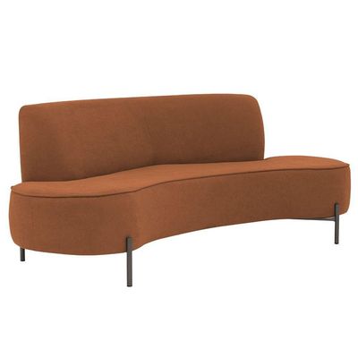 Sofá Orgânico 2 Lugares 150cm Argos Pés Titânio Linho Terracota - Nexta Casa