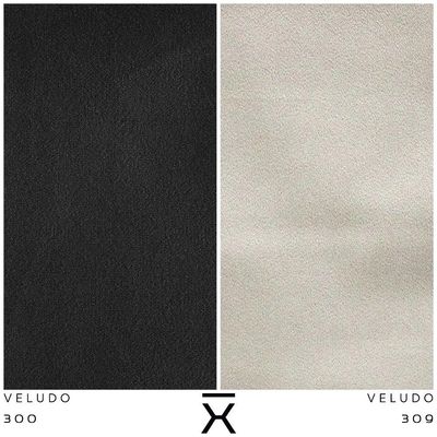 Puff Redondo Lewis 45x45cm Pés Preto Suede Preto/suede Creme - Nexta Casa