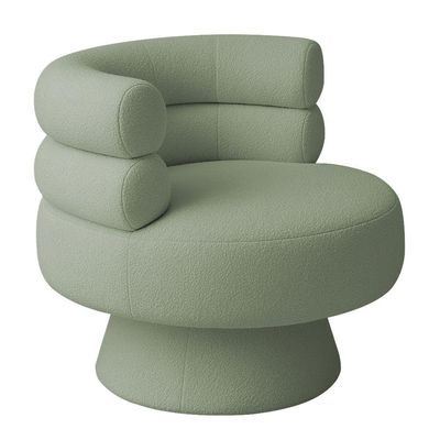 Poltrona Orgânica Mabel Base Fixa Bouclé Verde Claro - Nexta Casa
