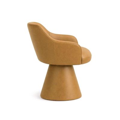 Cadeira De Mesa De Jantar Jade Base Cone Corano Camel - Nexta Casa