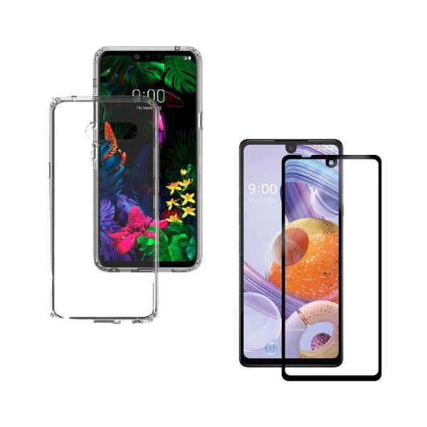 Capinha Para Lg K71 Kit Anti Impacto + Película De Vidro 9d
