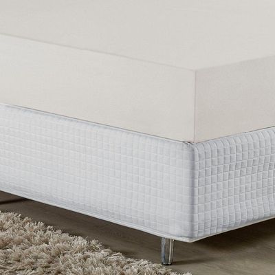 Lençol Com Elástico Casal Nobre 1 Peça 30cm De Altura Malha 100% Algodão - Palha