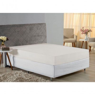 Lençol Com Elástico Casal Nobre 1 Peça 30cm De Altura Malha 100% Algodão - Palha