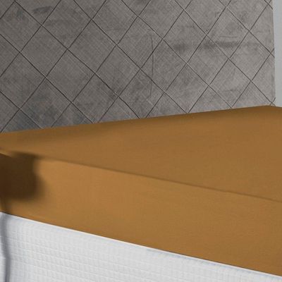 Lençol Com Elástico Casal Nobre 1 Peça 30cm De Altura Malha 100% Algodão - Cobre