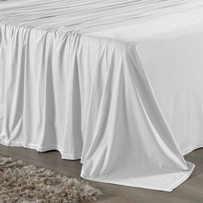 Jogo De Cama Casal Nobre 4 Peças Lençol Com Elástico De 30cm De Altura Malha 100% Algodão - Branco