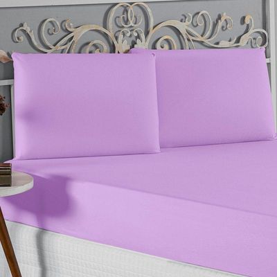 Jogo De Cama Casal Viúva Nobre 3 Peças Malha 100% Algodão - Lilás