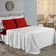 Jogo De Cama Casal Nobre 4 Peças Lençol Com Elástico De 30cm De Altura Malha 100% Algodão - Branco / Vermelho