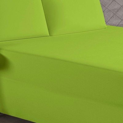 Jogo De Cama Casal Nobre 3 Peças Luva De Box 55cm De Altura Malha 100% Algodão - Pistache