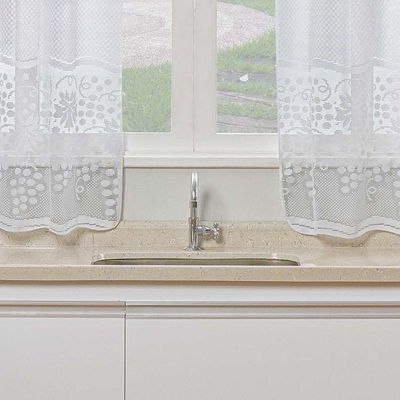 Cortina De Janela Uva Em Renda Para Varão Simples 2,00m X 2,50m 100% Poliéster - Uva
