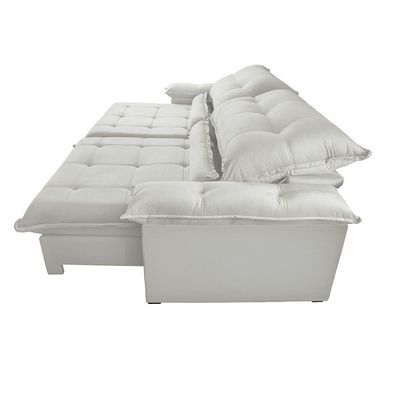Sofá Vega 02 Módulos De 100cm Br 25cm Meu Sofá Online A302 Linho Branco