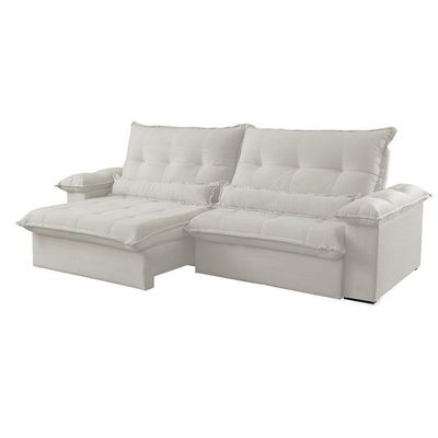 Sofá Vega 02 Módulos De 100cm Br 25cm Meu Sofá Online A302 Linho Branco