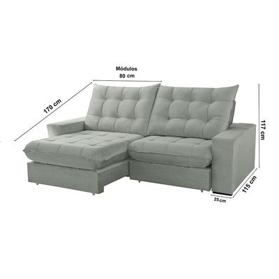 Sofá Livy Linho 02 Módulos De 80cm B25cm Meu Sofá Online A230 Linho Cinza