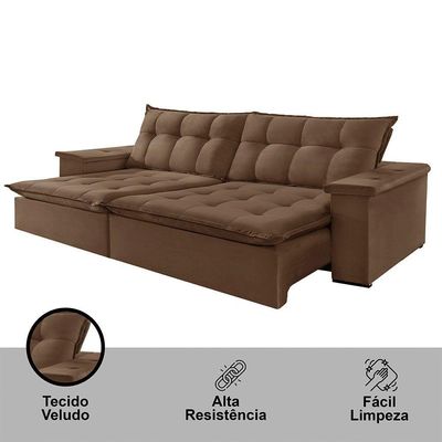 Sofá Estilo Veludo 02 Módulos De 90cm B25cm Meu Sofá Online B016 Veludo Marrom