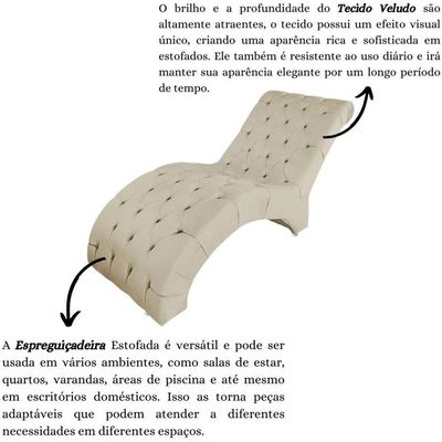 Recamier Divã Espreguiçadeira Para Sala E Cliníca Estética Antonella Veludo bege