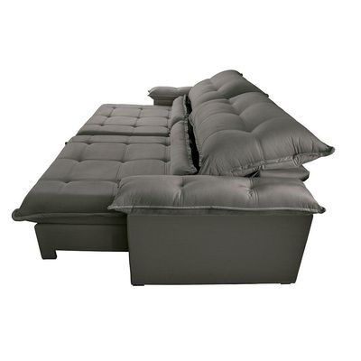 Sofá Vega 02 Módulos De 80cm Br 25cm Meu Sofá Online A231 Linho Cinza Escuro