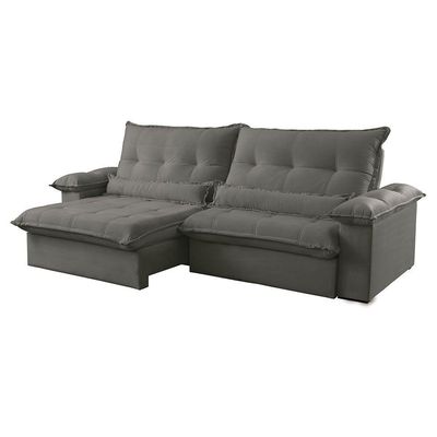 Sofá Vega 02 Módulos De 80cm Br 25cm Meu Sofá Online A231 Linho Cinza Escuro