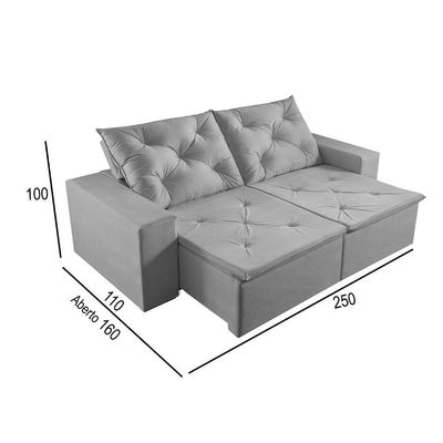 Sofá 4 Lugares Retrátil E Reclinável Martins M-181 Veludo Cinza