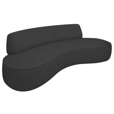 Sofá Curvo 2 Lugares Orgânico Amsterdã 160cm Bouclé Preto- Mabe Magazine