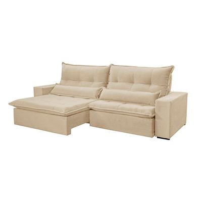 Sofá Grecia Linho 02 Módulos De 100m B25cm Meu Sofá Online A294 Linho Creme