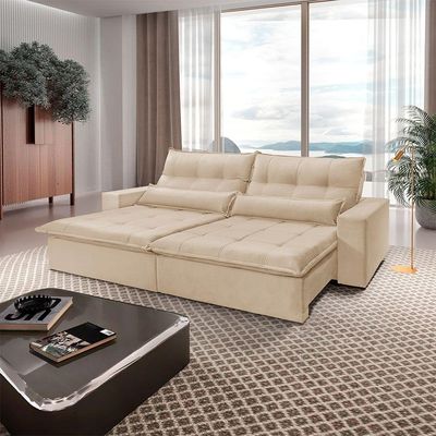 Sofá Grecia Linho 02 Módulos De 100m B25cm Meu Sofá Online A294 Linho Creme