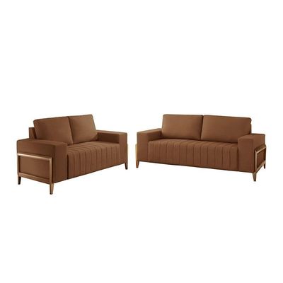 Sofá 2x3 Lugares Verona Meu Sofá Online B020 Veludo Terra