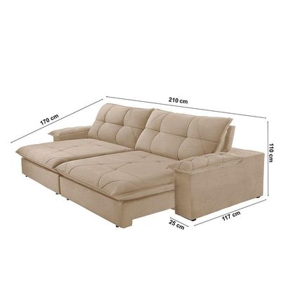 Sofá Gaia Linho 02 Módulos 80 Cm B25cm Meu Sofá Online A226 Linho Bege