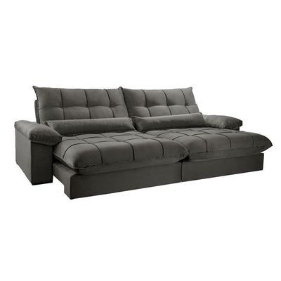 Sofá Liz 02 Módulos De 100cm Br 25cm Meu Sofá Online A231 Linho Cinza Escuro