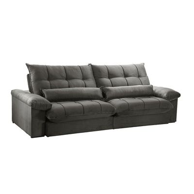 Sofá Liz 02 Módulos De 100cm Br 25cm Meu Sofá Online A231 Linho Cinza Escuro
