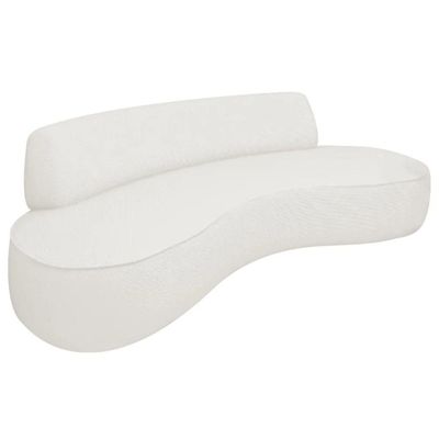 Sofá Curvo 3 Lugares Orgânico Amsterdã 200cm Bouclé Branco- Mabe Magazine