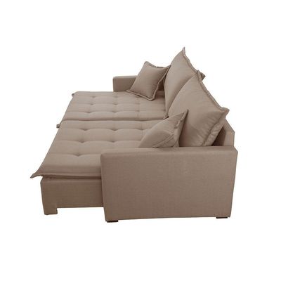 Sofá Cama Flora 02 Módulos De 100cm Br 15cm Meu Sofá Online A226 Linho Bege