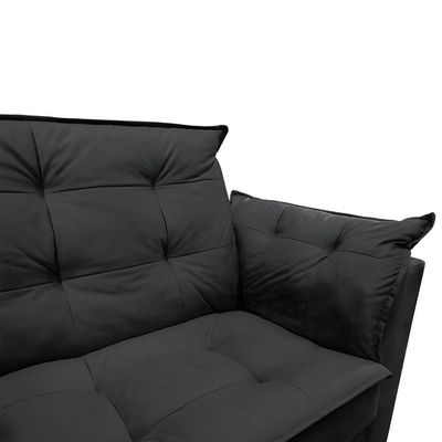 Sofá 2 Lugares Para Sala Moderno Confortável Alicia Suede Preto