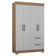 Cômoda 868 4 Gavetas E 1 Porta Com Guarda Roupa Solteiro Tóquio 4 Portas Castanho Off White - Poquema