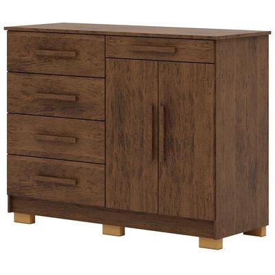 Cômoda Sapateira Para Quarto 2 Portas 5 Gavetas Biana V01 Imbuia - Lyam Decor