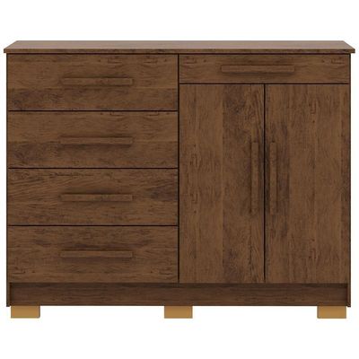 Cômoda Sapateira Para Quarto 2 Portas 5 Gavetas Biana V01 Imbuia - Lyam Decor