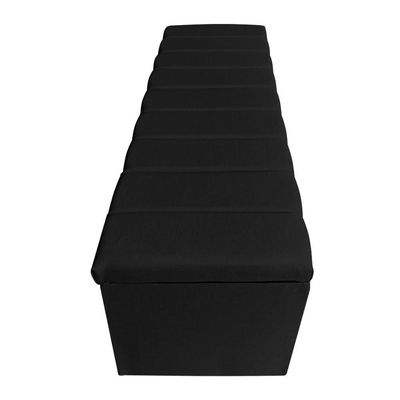 Kit Cabeceira Painel E Calçadeira Recamier Baú Casal 1,40m Holanda Suede Preto - Pallazio