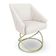 Kit 4 Poltronas Luxo Alana Bouclê Bege Base Luxo Dourado - Pallazio