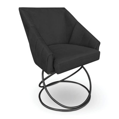 Poltrona Luxo Alana Veludo Base Luxo Preto - Pallazio Cor Preto