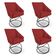 Kit 4 Poltronas Luxo Alana Suede Base Luxo Preto - Pallazio Cor Vermelho