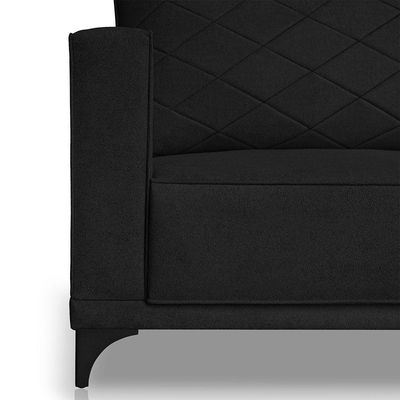Sofá Living 2 Lugares 1,60m Horus Bouclê Pés De Aço - Pallazio Cor Preto