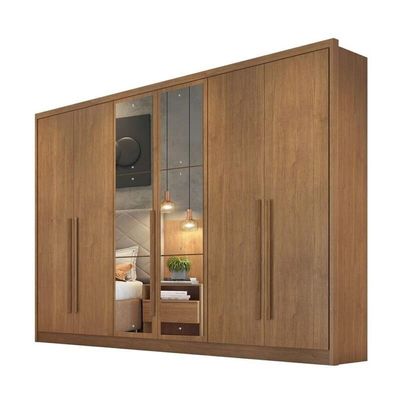 Guarda Roupa Casal Com Espelho 6 Portas 6 Gavetas - Robust -cumaru - Móveis Novo Horizonte